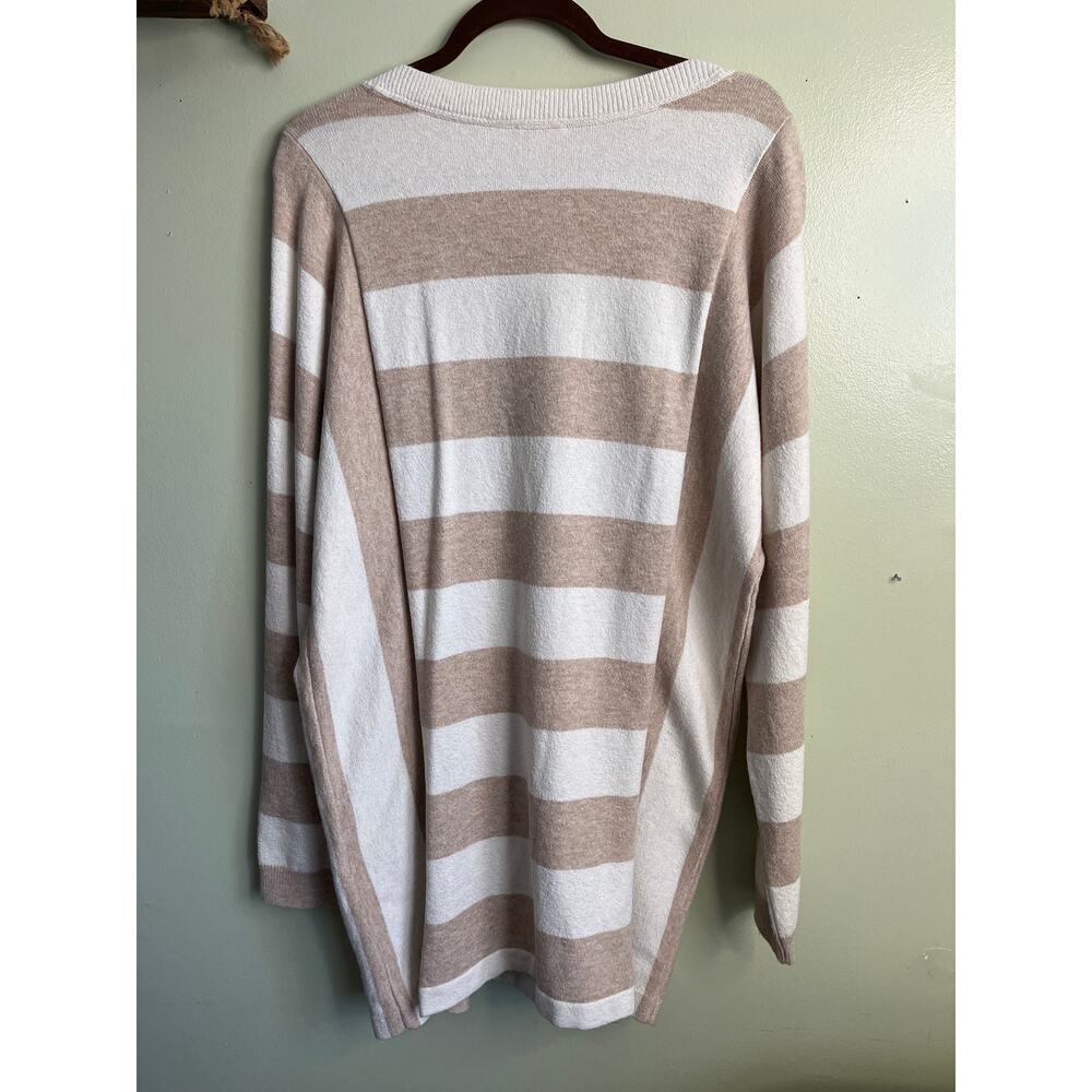 J. Jill striped neutral minimalist sweater tunic, size large Tall - Picture 6 of 10